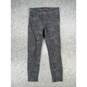 Spanx Jean-ish Leggings Women's Size L Black Camo Pull On Mid Rise Stretch‎